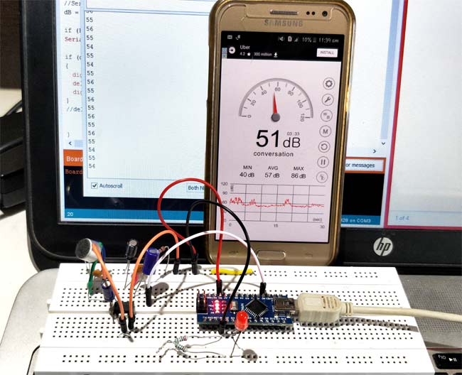 Measure Sound/Noise Level in dB with Microphone and Arduino