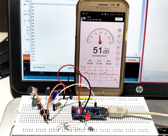 Measure Sound/Noise Level in dB with Arduino