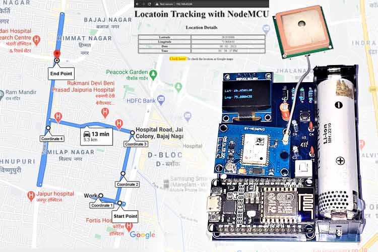 IoT Based GPS Location Tracker using NodeMCU and GPS Module Save GPS and view on Google Maps