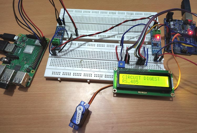 RS-485 Serial Communication between Raspberry Pi and Arduino Uno