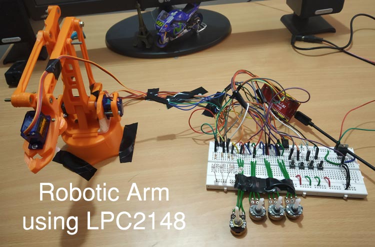 Potentiometer controlled 2024 robotic arm