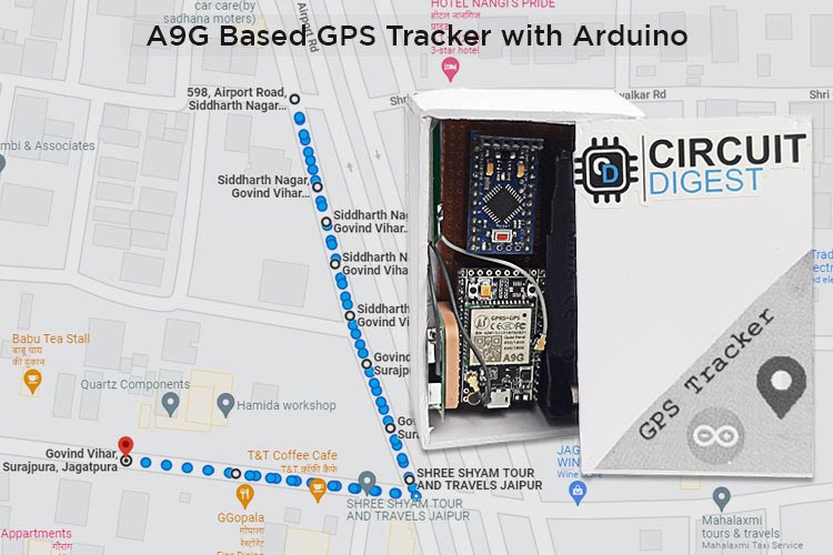 Low Power SMS Based Vehicle Tracking System with A9G GSM+GPS Module and Arduino