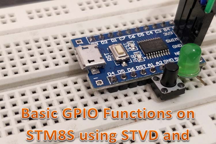 GPIO Functions on STM8S using Cosmic C and SPL – Blinking and Controlling  LED with Push Button