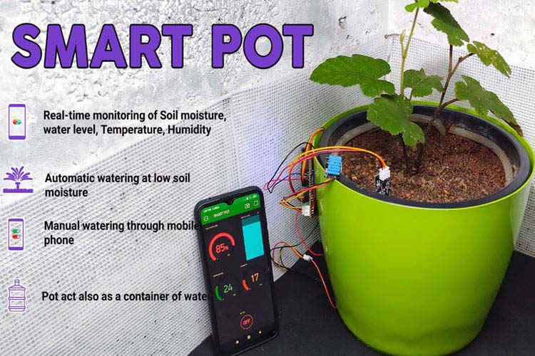 Self Watering Smart Pot using NodeMCU