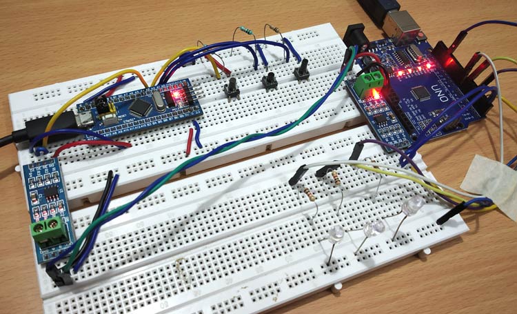 Rs485 Serial Communication Between Arduino Uno And Ar 1254