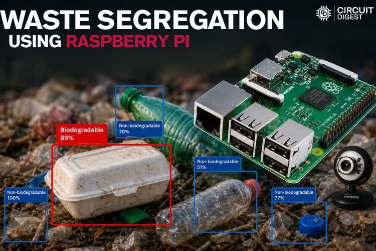 Raspberry Pi Waste Segregation System Using CircuitDigest Cloud