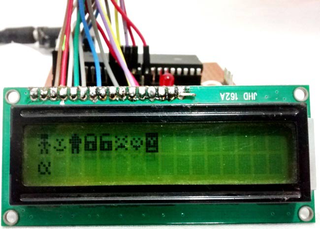 Display Custom Characters on 16x2 LCD using PIC Microcontroller