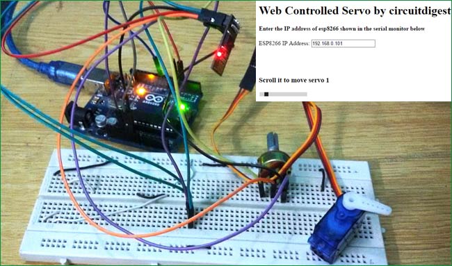 Web Controlled Servo using Arduino and Wi-Fi