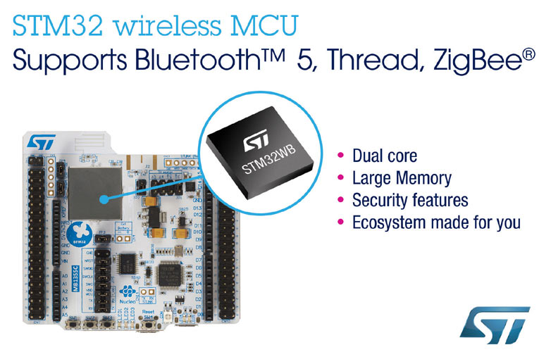 New Dual-Core Wireless MCUs STM32WB launched with Ultra-Low-Power Real-Time Performance