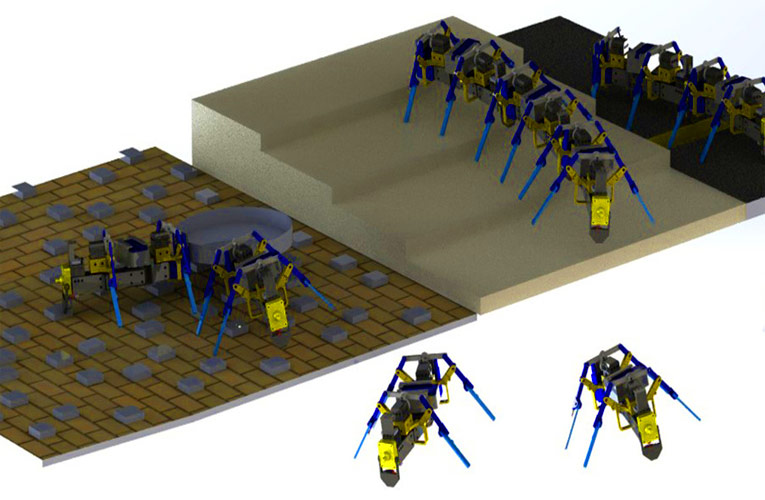 Four-Legged Swarm Robots Built Using 3D Printer