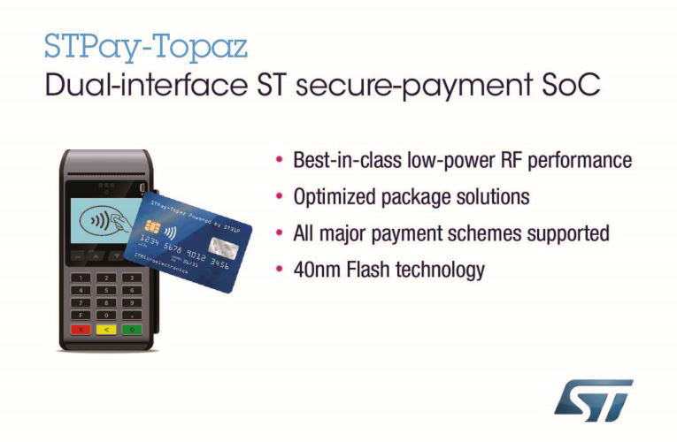 STMicroelectronics STPay Topaz System-on-Chip (SoC) Payment Solution