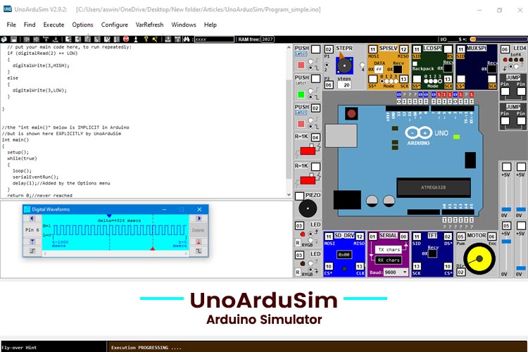 UnoArduSim : A Simulator to Learn Arduino Programming and Debugging Codes without Arduino Hardware