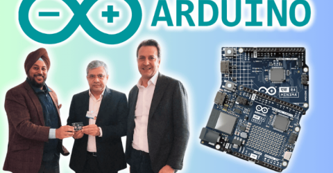 Fabio Violante, CEO &  Guneet Bedi, SVP of Arduino with Shri Ashwini Vaishnaw, Indian Minister