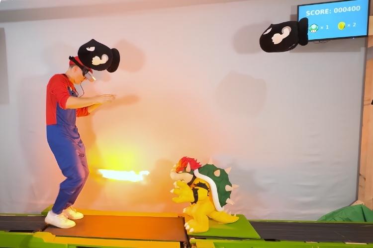 Playable Real-World Mario Level With Treadmill