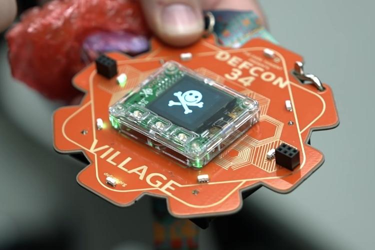 DEFCON 34 Badge With Transparent Open-Source Chip