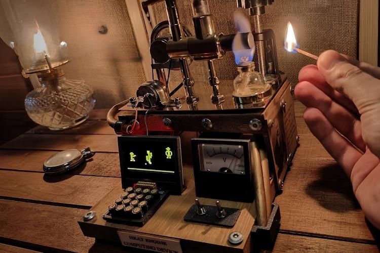 Steampunk Computer Powered By Stirling Engine
