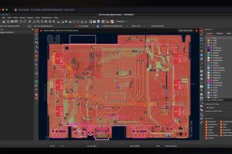 ZiroEDA PCB Editor Screenshot From GitHub Repository