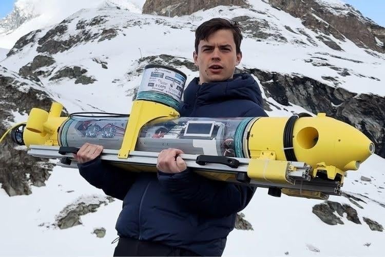 Autonomous Underwater Robot Mapping Frozen Lake Ice