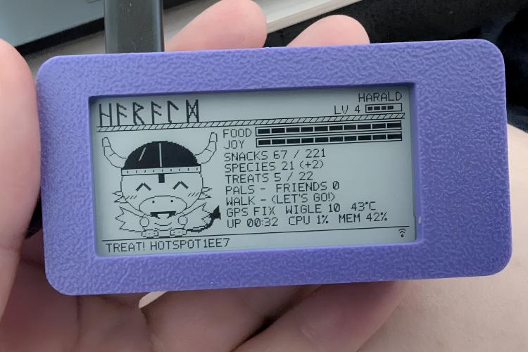 Virtual Viking Dragon on E-Paper Display Feeds