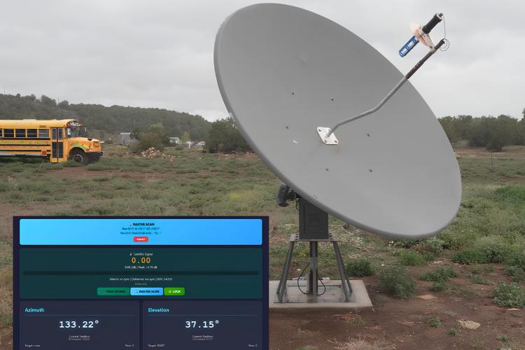 Large Satellite Dish Tracking Weather Satellite Signals