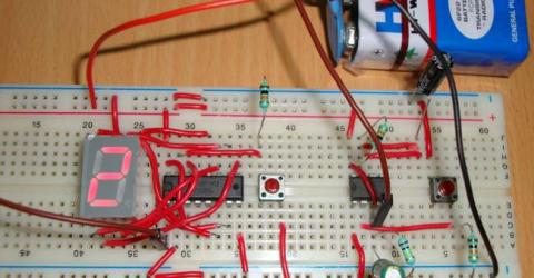 7 Segment Display Counter using IC 555 Timer IC