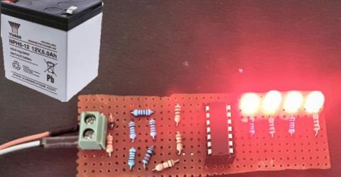 Simple Battery Level Indicator using Op-amp