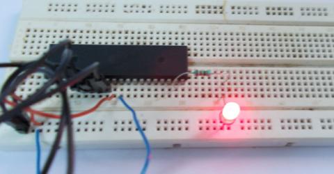 Blinking LED with ATmega32 AVR Microcontroller