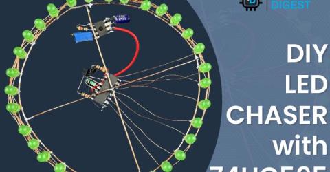 DIY LED Chaser using 74HC595 Shift Register and 555 Timer IC