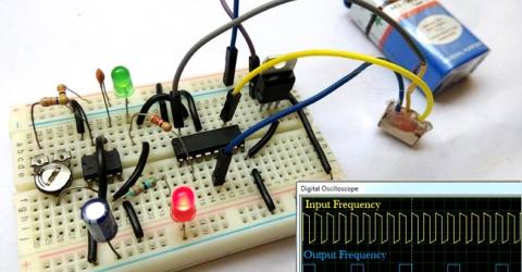 Frequency Divider Circuit using 555 Timer and CD4017