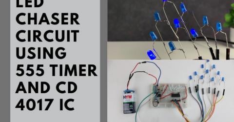 Built an LED Chaser Circuit Using a 555 Timer and CD4017 IC