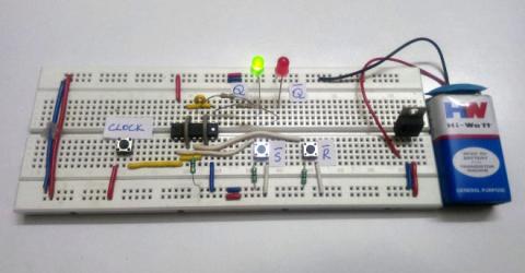 SR Flip-Flop Circuit Diagram with NAND Gates