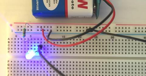 Simple LED Circuit on Breadboard