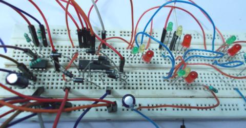 Four Way Traffic Signal Circuit Project using IC 555 Timer