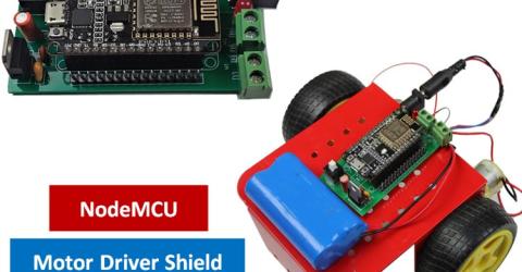 Battery Powered NodeMCU Motor Driver Shield 