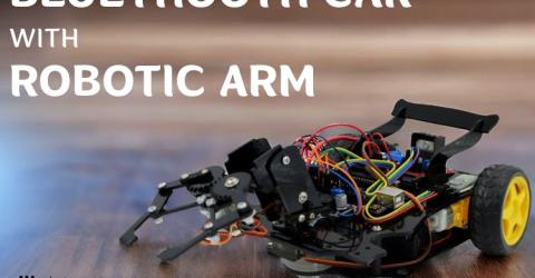 Bluetooth-Controlled Robotic Arm Car using Arduino Uno