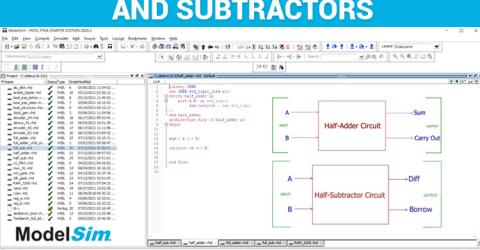 Implementation of Adders and Subtractors in VHDL using ModelSim
