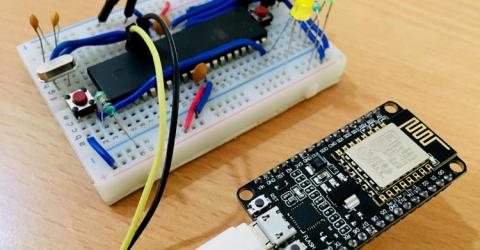 การเชื่อมต่อ ESP8266 NodeMCU พร้อม AVR ไมโครคอนโทรลเลอร์ ATmega16