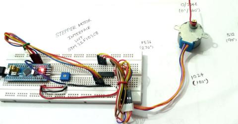 การเชื่อมต่อสเต็ปมอเตอร์ด้วย STM32F103C8 (Blue Pill)