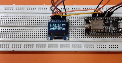 Internet Clock: Display Date and Time on OLED using ESP8266 NodeMCU with NTP