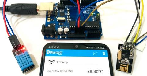 Sending Sensor Data to Android Phone using Arduino and NRF24L01 over Bluetooth (BLE)