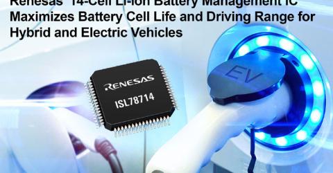14-Cell Li-ion Battery Management IC Maximizes Battery Cell Life and Driving Range for Hybrid and Electric Vehicles