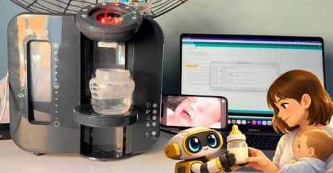 AI baby feeding bottle prepping machine