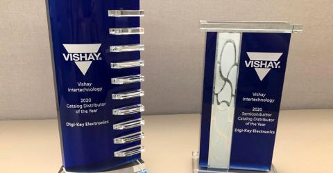 Digi-Key Electronics Honored with Vishay North America Catalog Distributor of the Year and Catalog Semiconductor Distributor of the Year Award