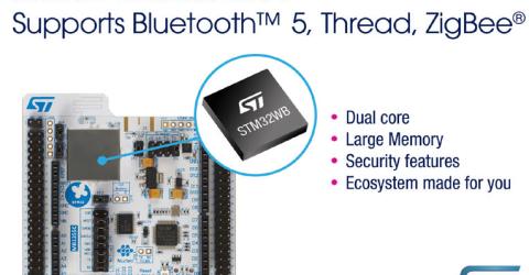 New Dual-Core Wireless MCUs STM32WB launched with Ultra-Low-Power Real-Time Performance