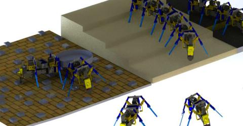 Four-Legged Swarm Robots Built Using 3D Printer