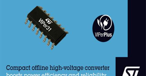 VIPer31 Compact High-Voltage Converter IC from STMicroelectronics