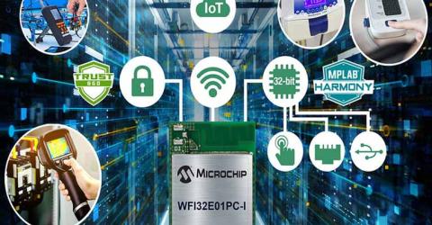 WFI32E01PC 32-bit Wi-Fi Microcontroller Module from Microchip