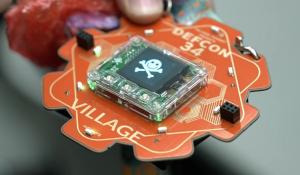 DEFCON 34 Badge With Transparent Open-Source Chip