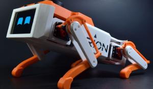 12-DOF Quadruped Robot Dog Walking On Ground