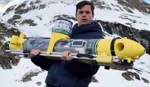 Autonomous Underwater Robot Mapping Frozen Lake Ice
